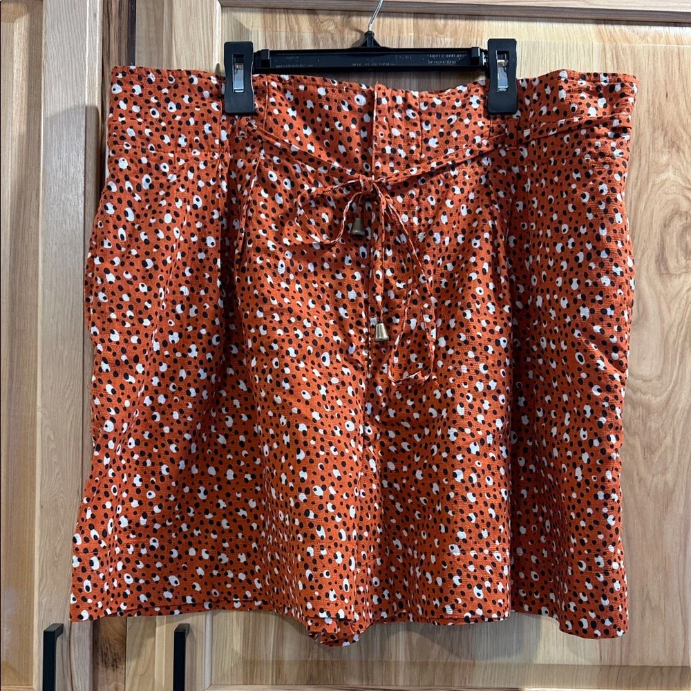 The Odells Anthropologie Motif Malmo Women's Orange Printed Shorts Size 10
